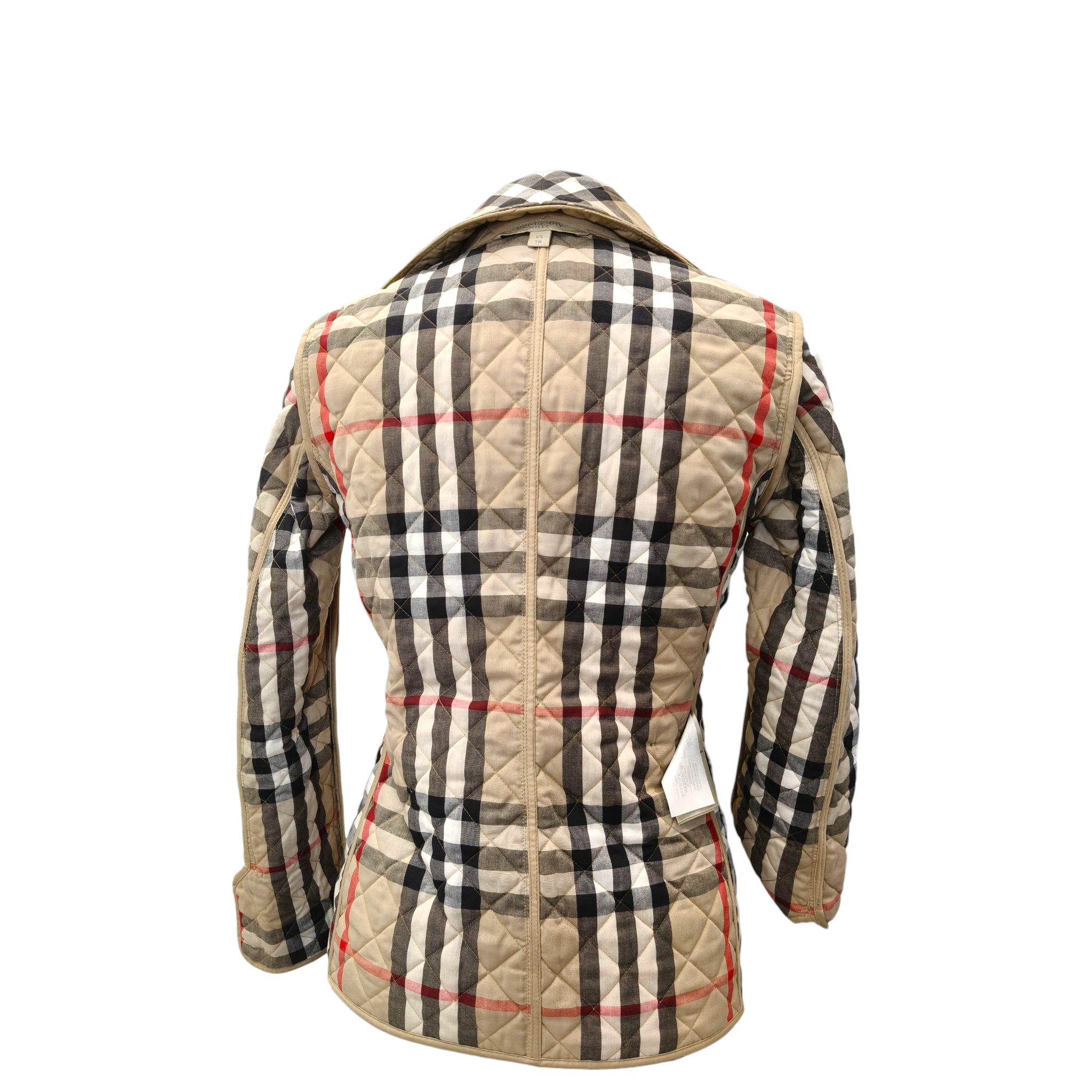 Burberry Brit Beige Quilted Synthetic Button Front Jacket