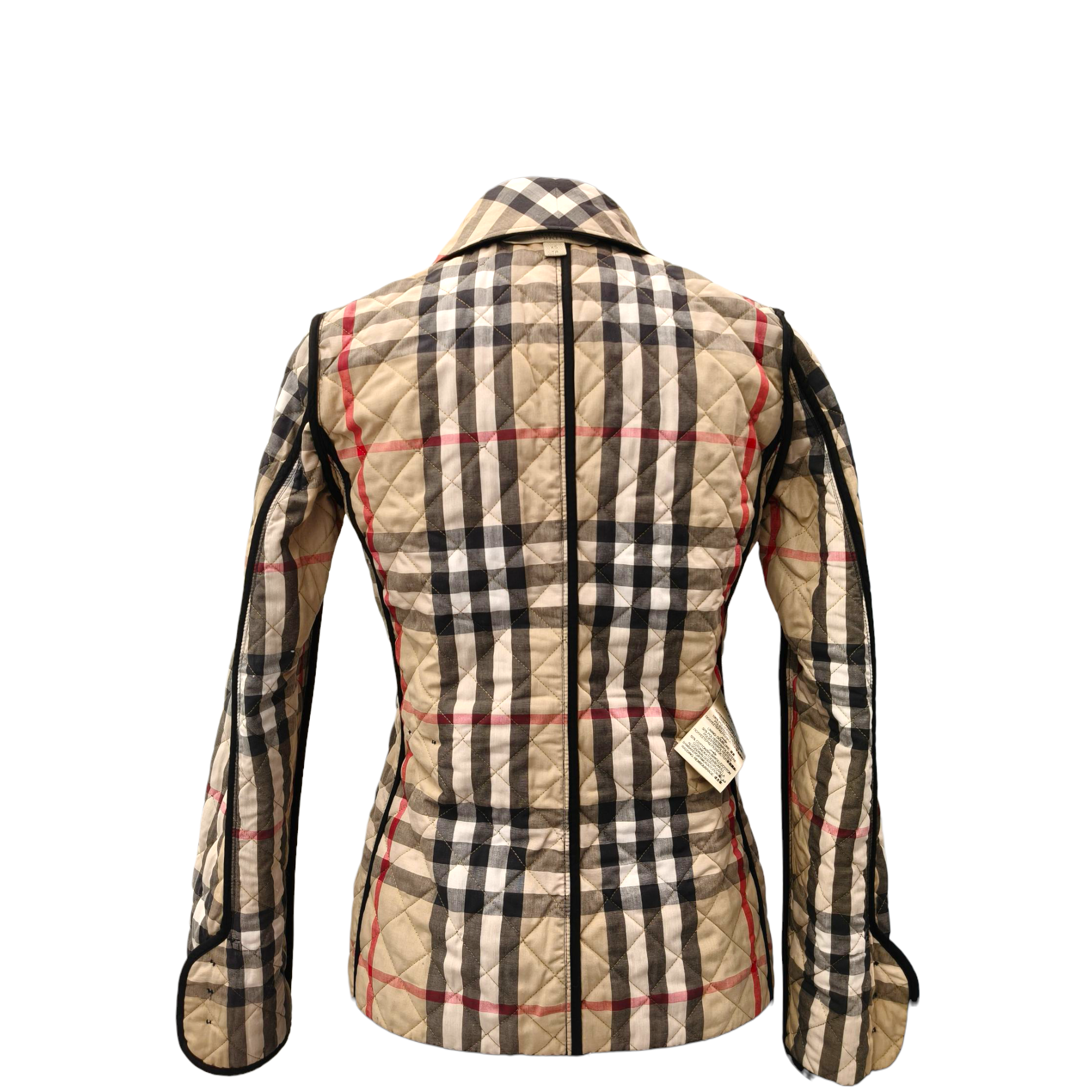 Burberry Brit Black Quilted Synthetic Button Front Jacket XS