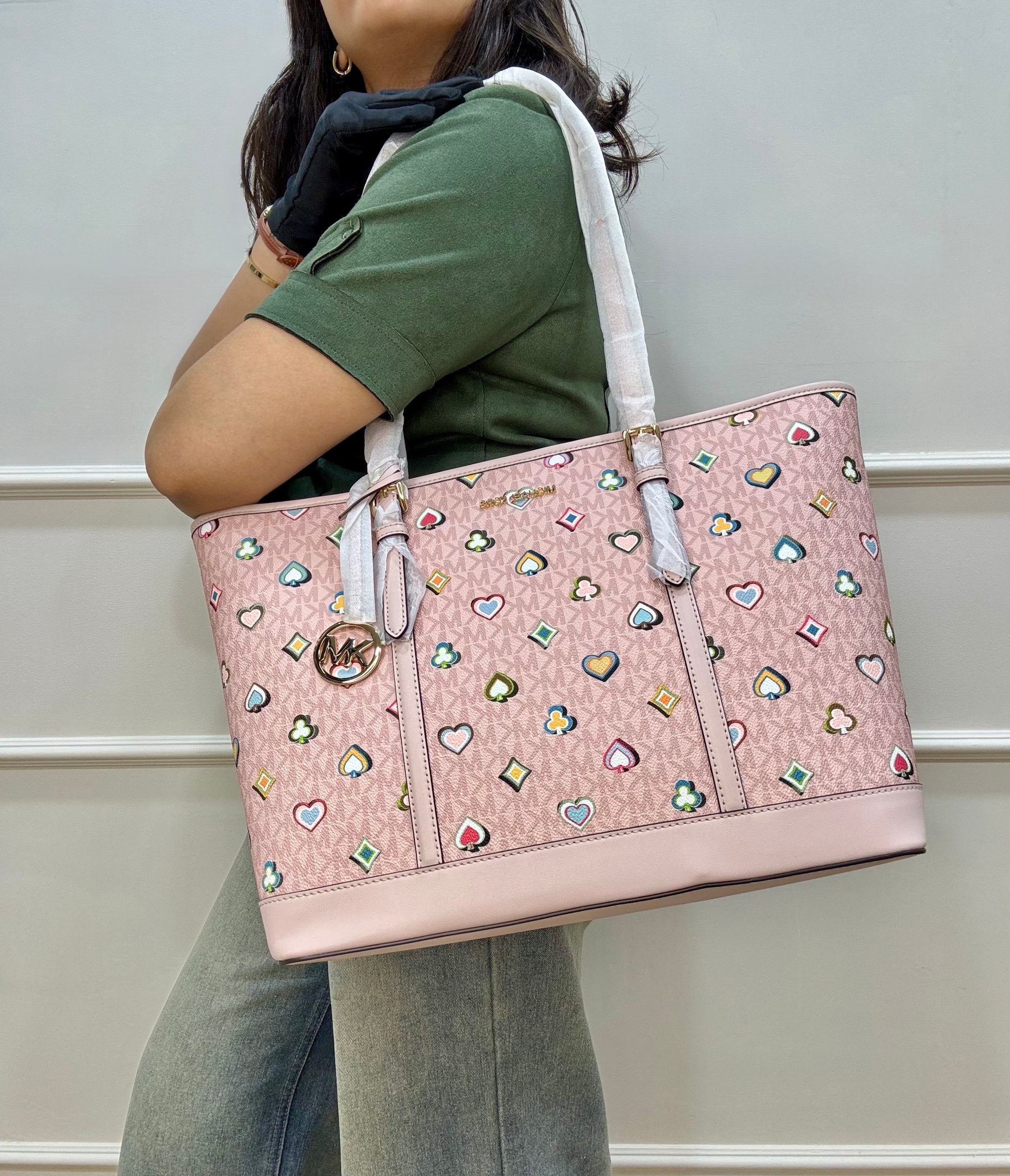 Michael Kors Jet Set Large Printed Signature Logo Tote Bag