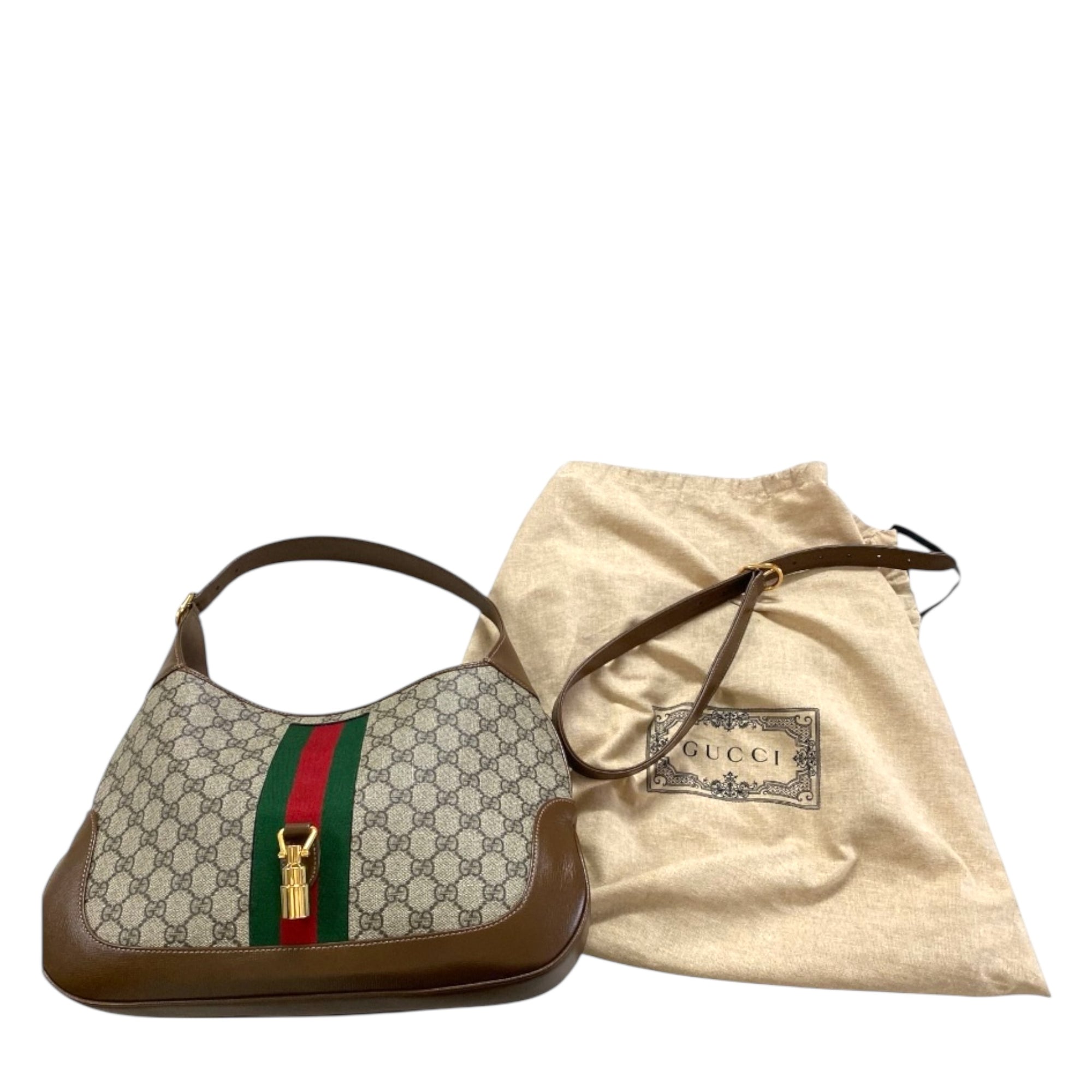 Gucci Jackie 1961 GG Supreme Medium Beige/Ebony Shoulder Bag