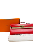 Hermès Kelly Cut Clutch Rouge Casaque Swift GHW
