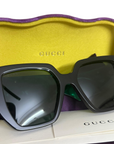 Gucci GG0956S Black Green Oversized Sunglasses