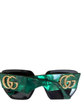 Gucci GG0956S Black Green Oversized Sunglasses