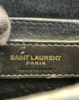 Saint Laurent Medium Sunset Croc-Embossed Black Bag