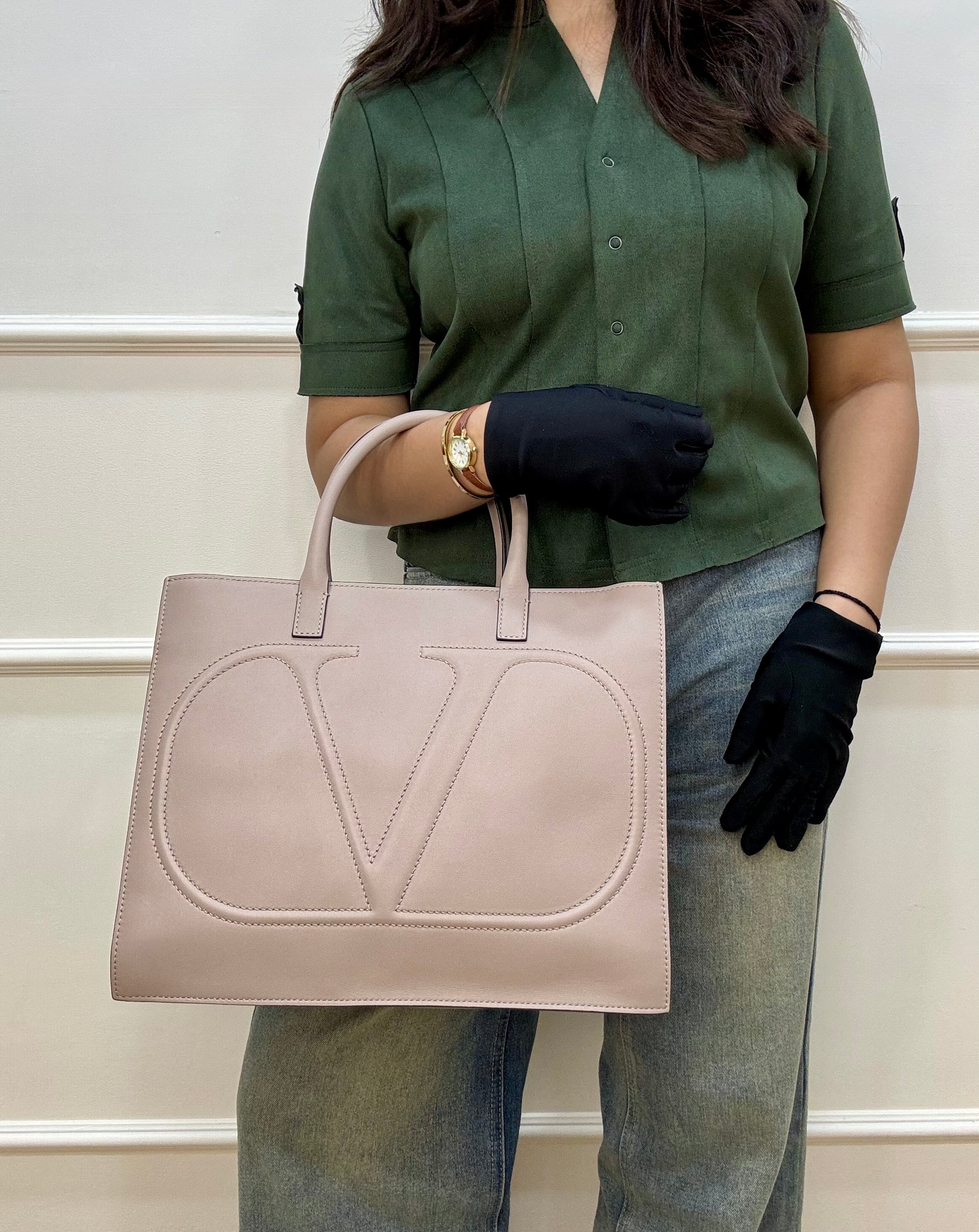 Valentino Garavani VLogo Leather Tote Bag