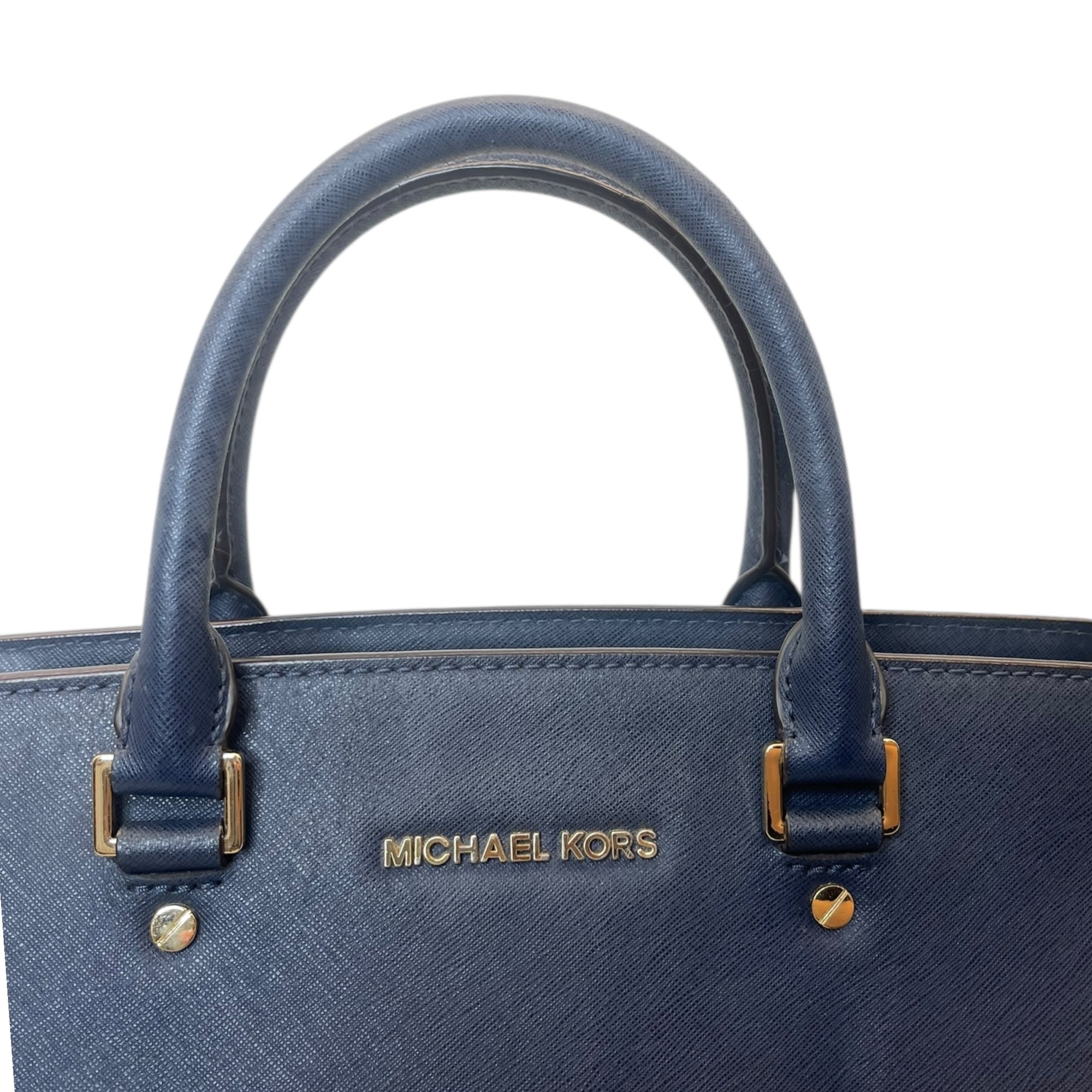 Michael Kors Navy Blue Saffiano Leather Large Selma Tote Bag