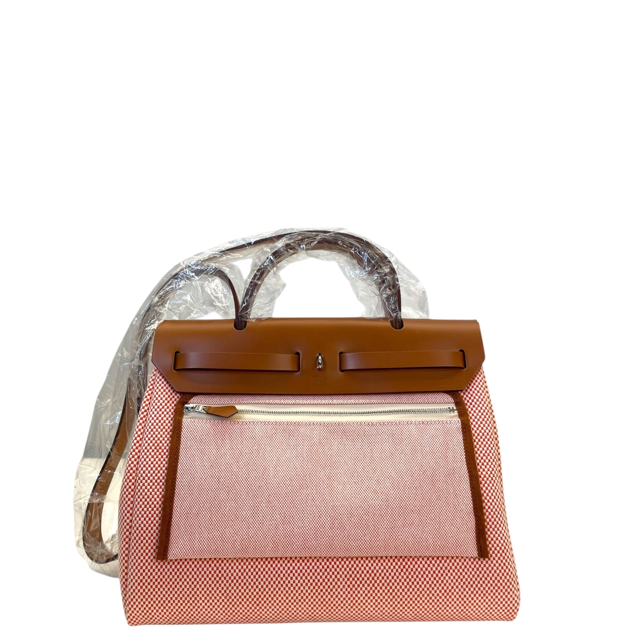 Hermes Herbag 31 Canvas Satchel Palladium Hardware