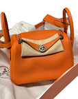 Hermès Lindy Mini II Orange Taurillon Clemence PHW