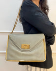 Chloe Sally Shoulder Bag Grey Leather