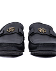 Black Monogram Buckle Loafers