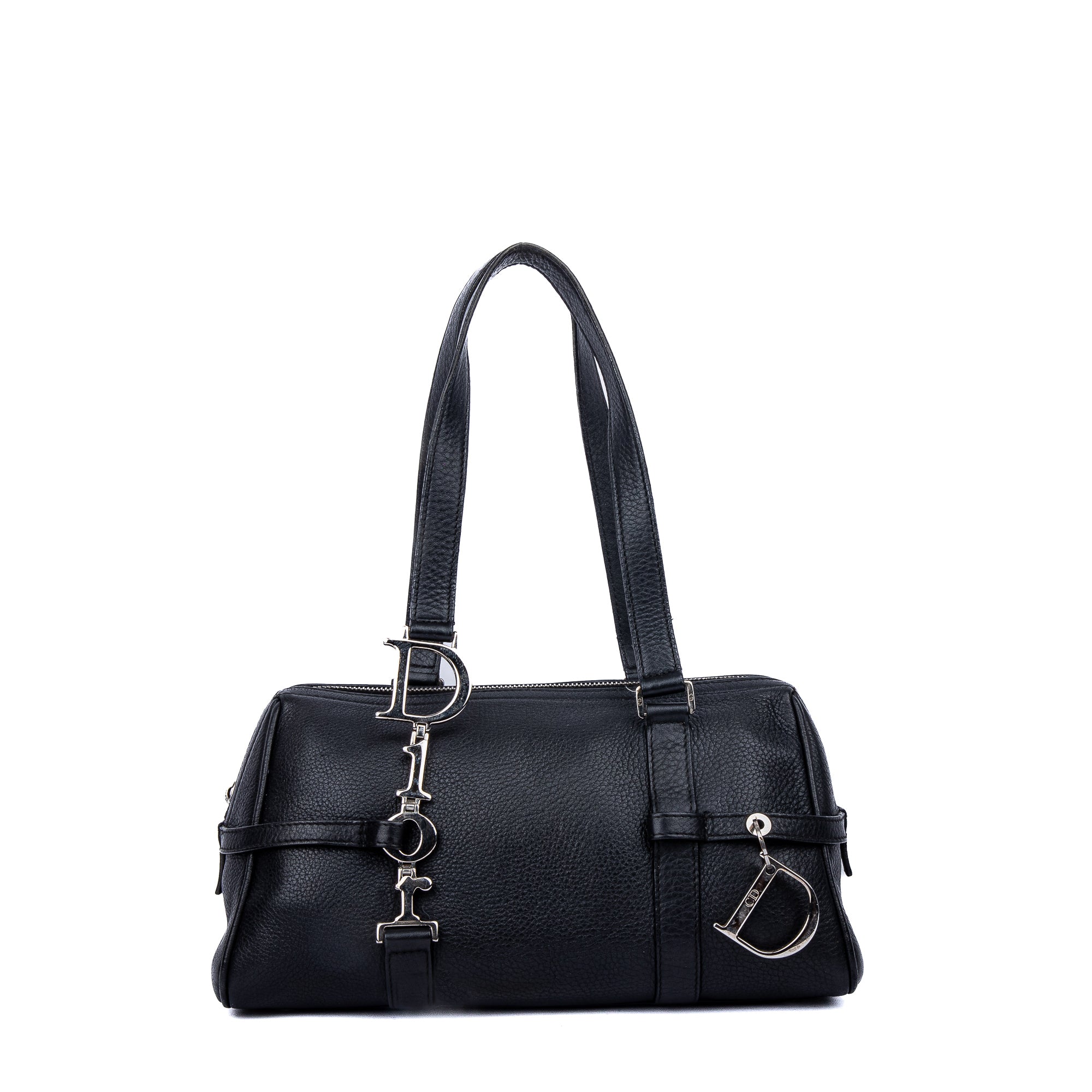 Leather Small D Charm Satchel