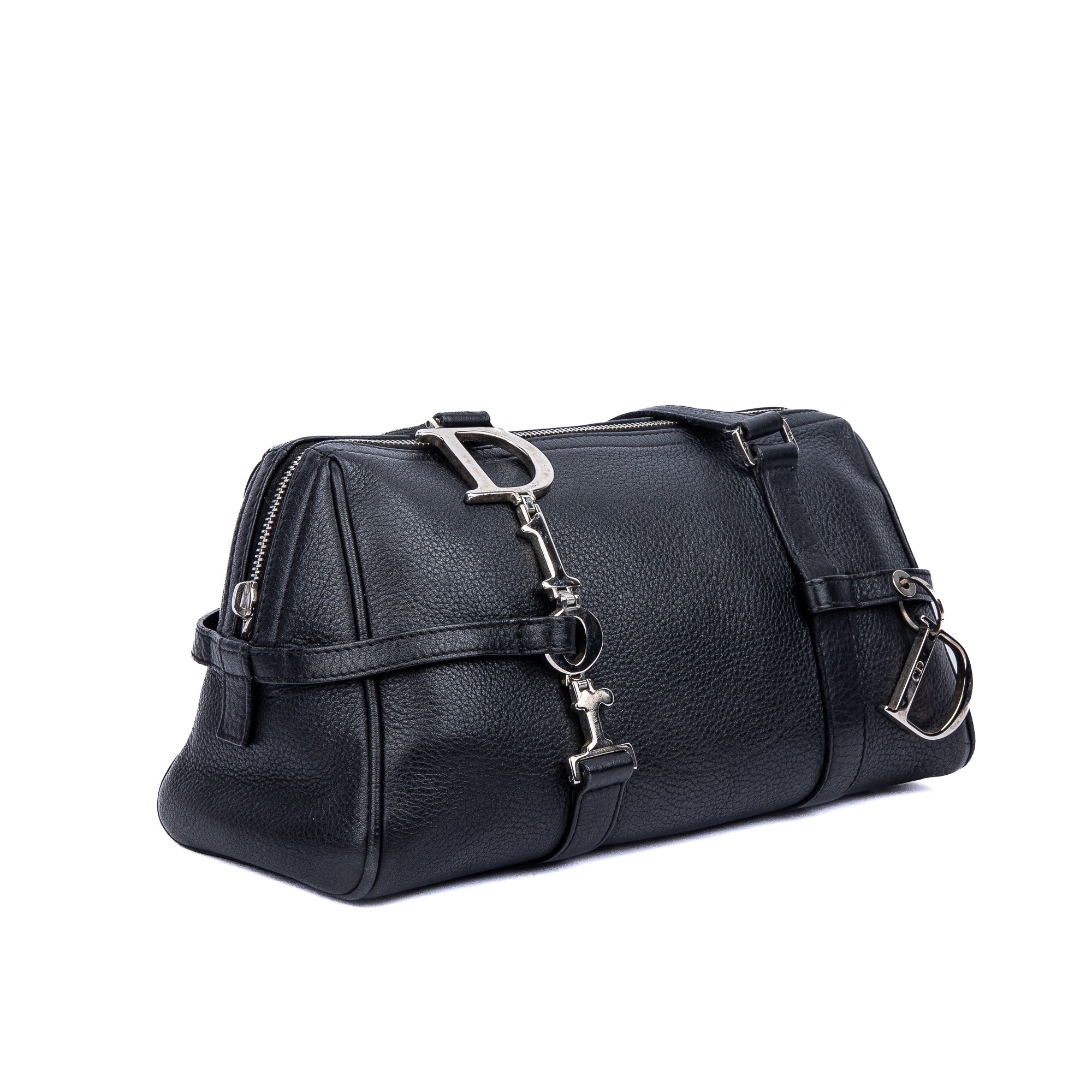Leather Small D Charm Satchel
