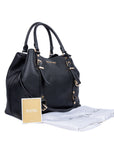 Black Leather Bedford Bag