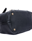 Black Leather Bedford Bag