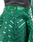 Emerald Green Handwoven Tulle Lehenga Set