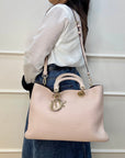 Dior Beige Diorissimo Leather Medium Shopper Tote Bag