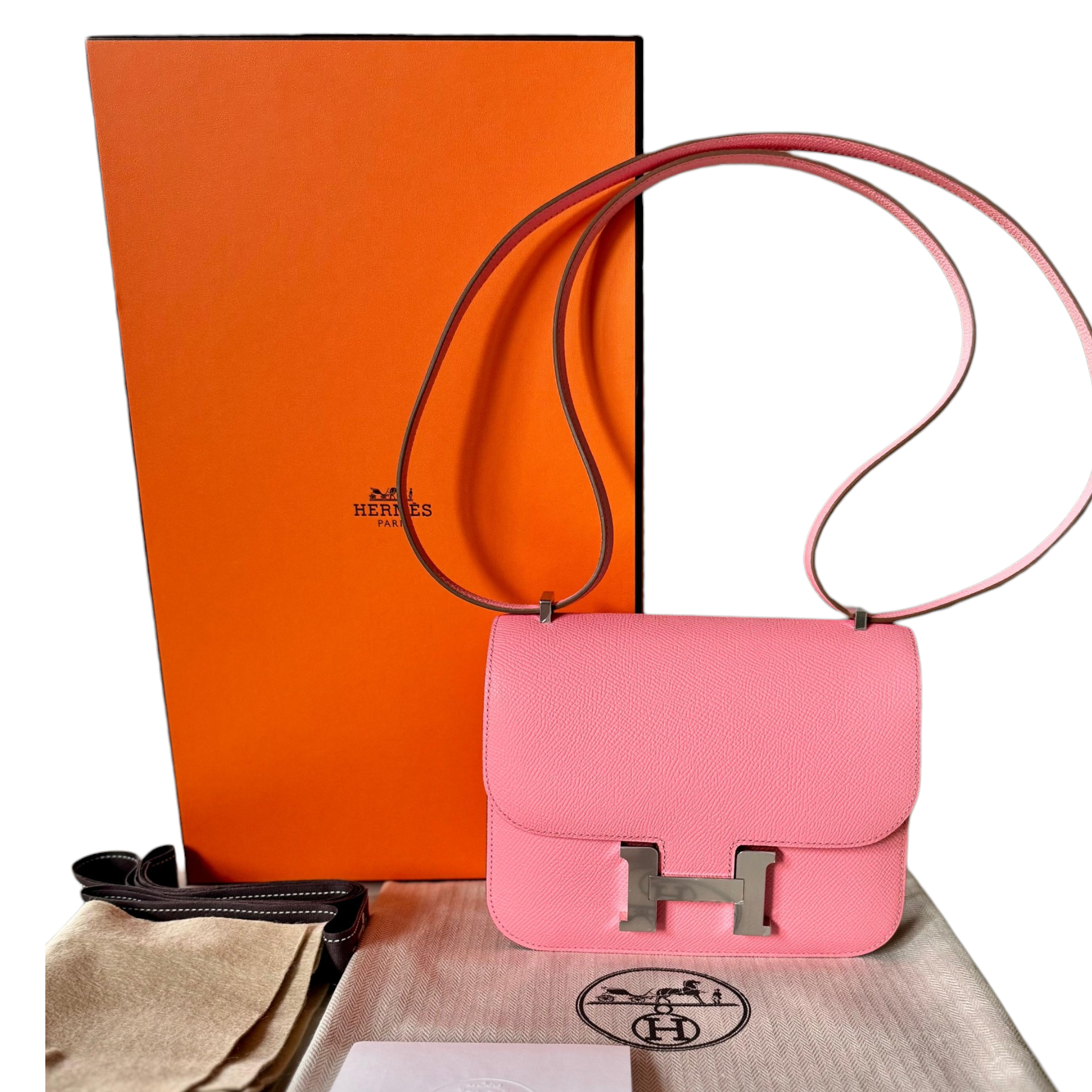 Hermès Constance 18 Rose Confetti Epsom PHW