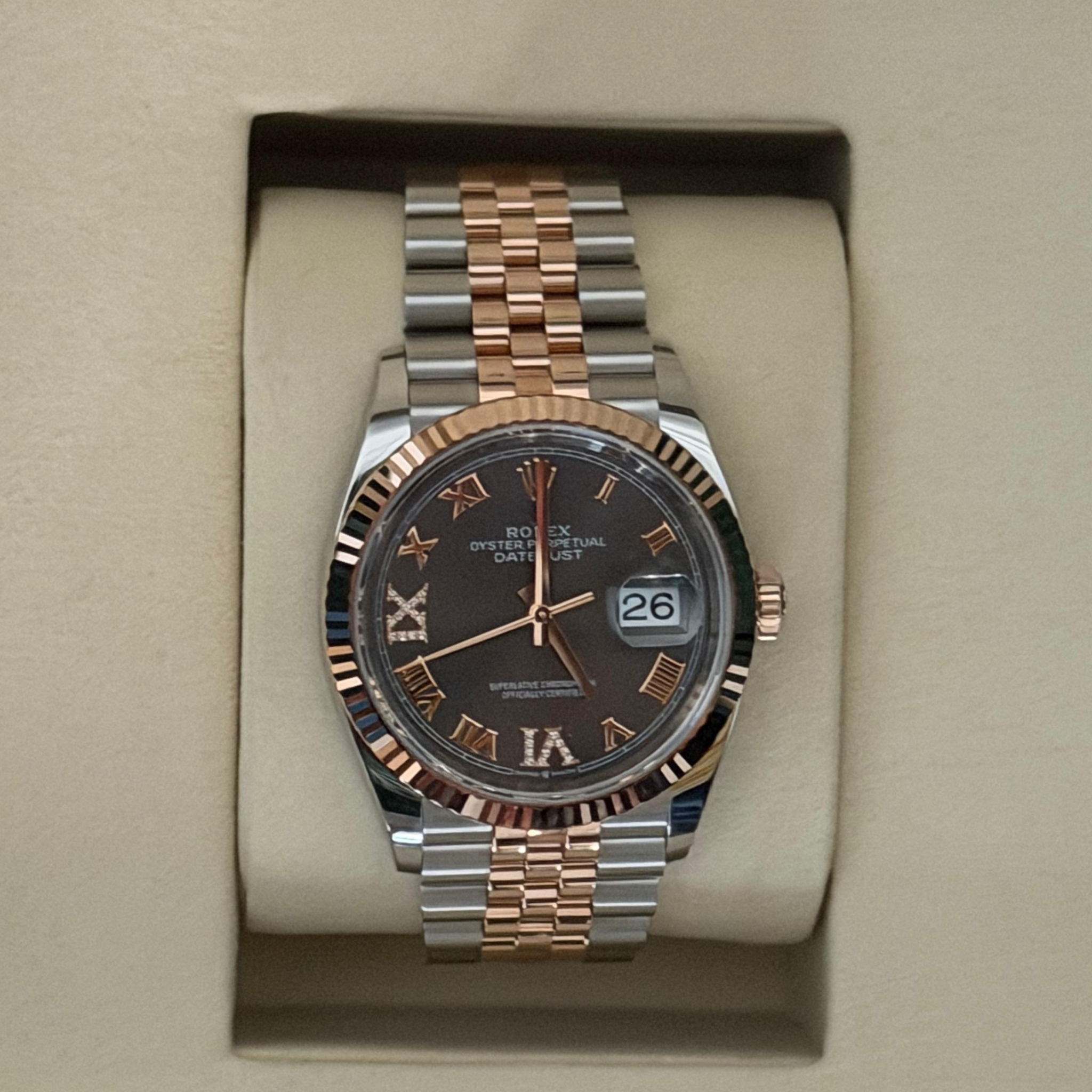 Rolex Datejust 36 Slate Diamond Dial Everose Rolesor Bracelet