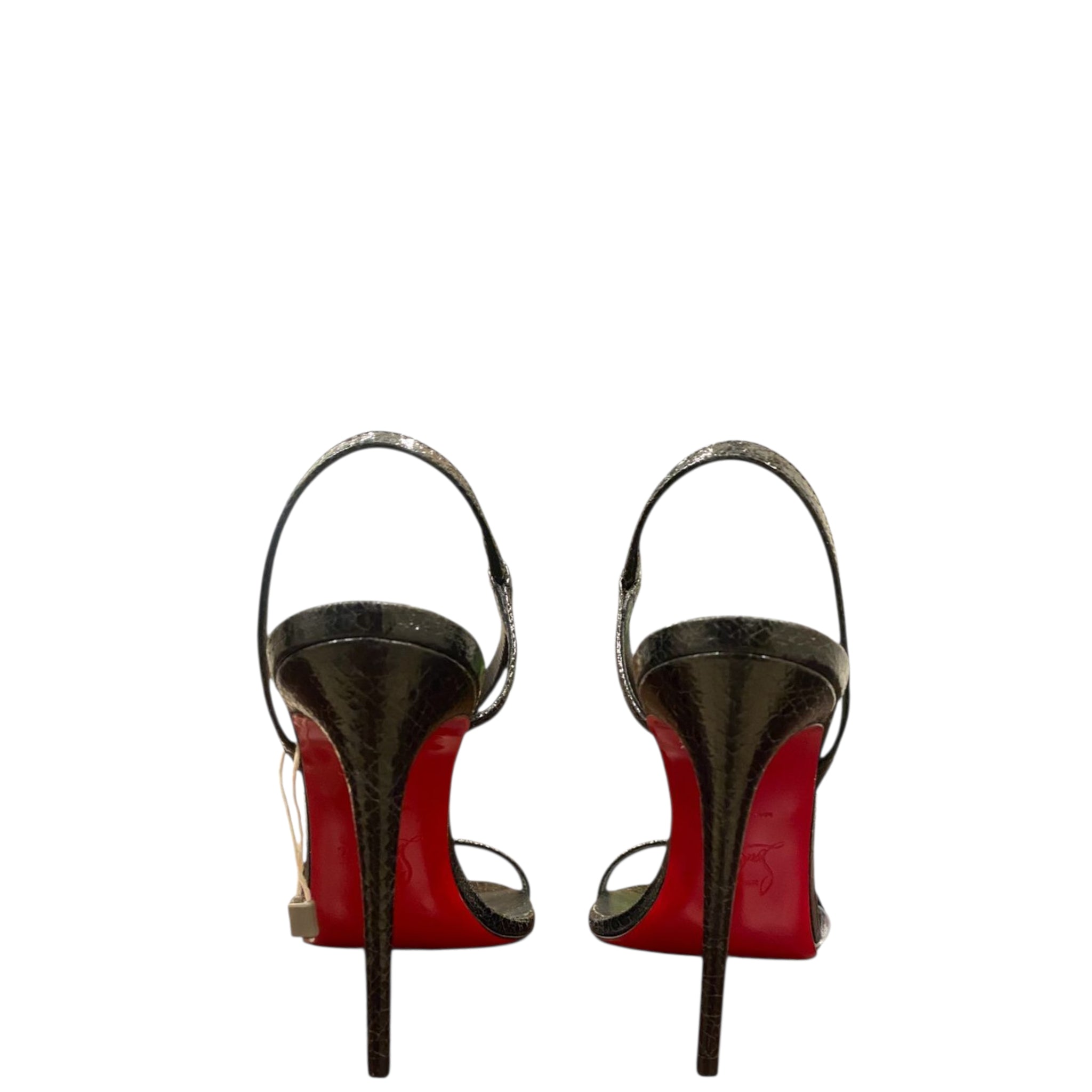 Christian Louboutin Rosa Z Sandals Black Patent Leather Size EU 37