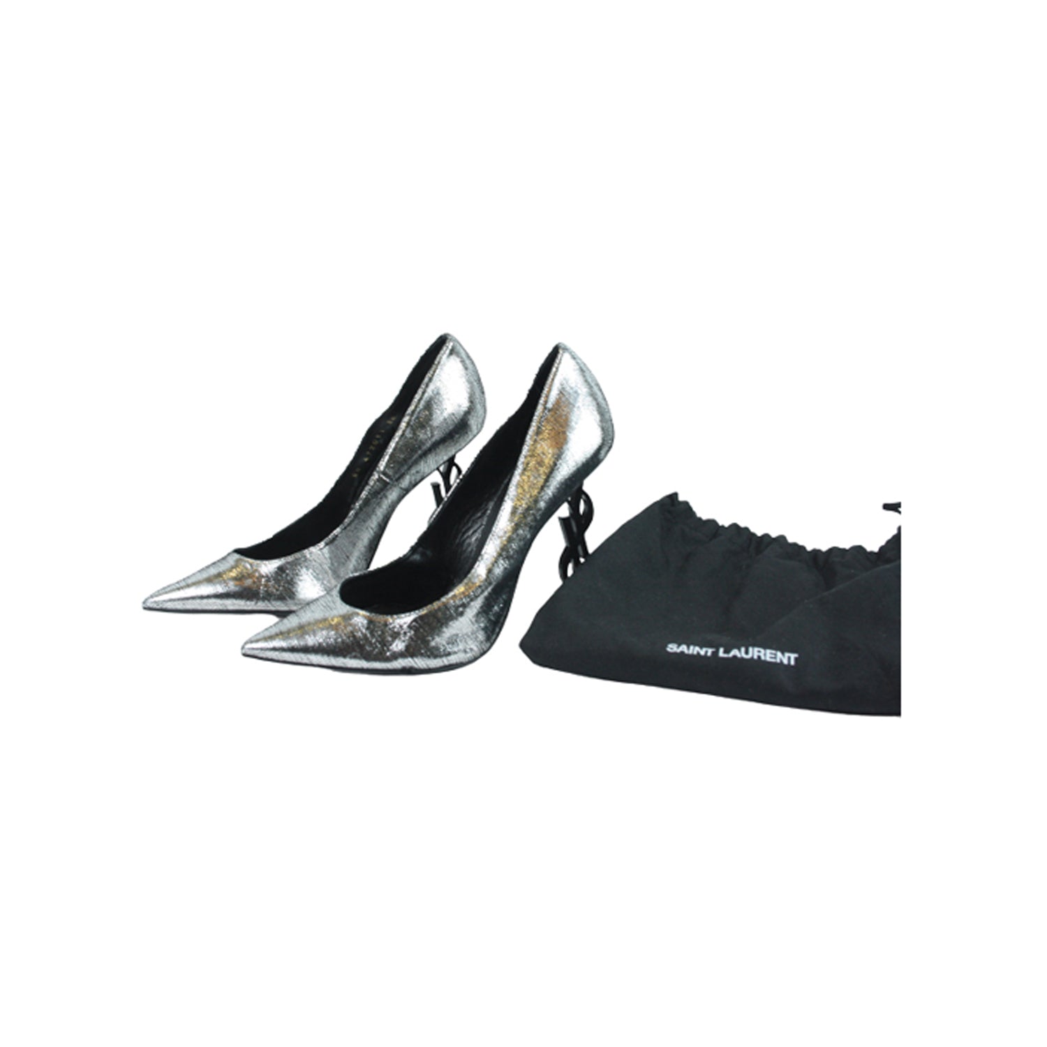 Opyum Metallic Pumps In Silver Size: 38