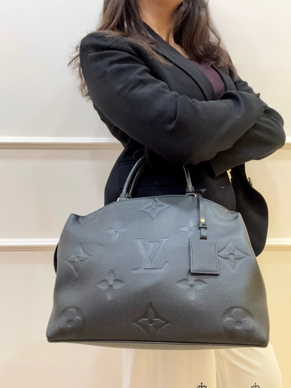 Louis Vuitton Black Monogram Empreinte Leather Grand Palais Bag