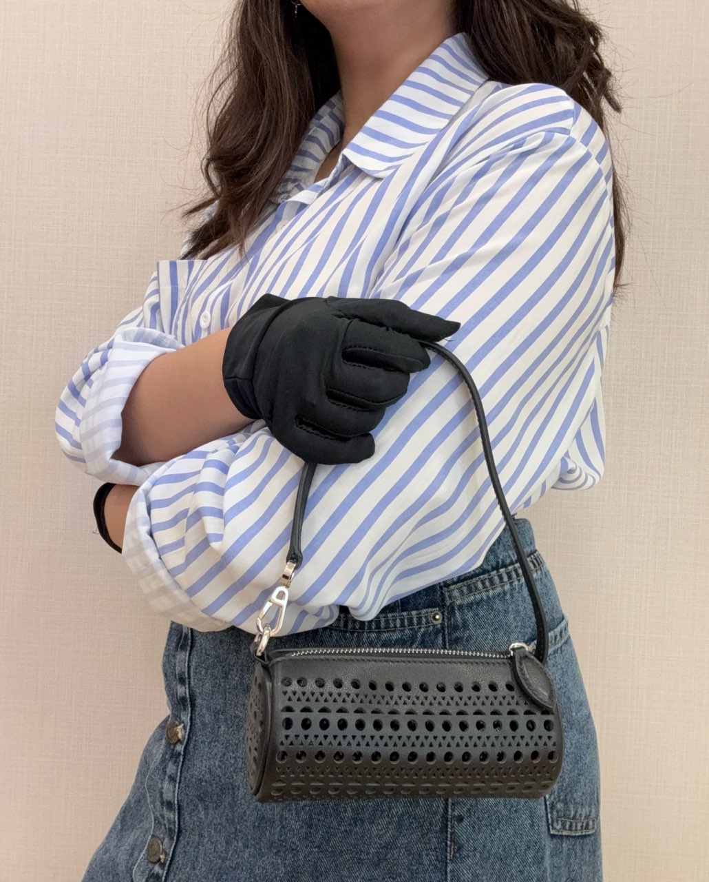 Alaïa Mini Tube Vienne Small Black Calfskin Bag