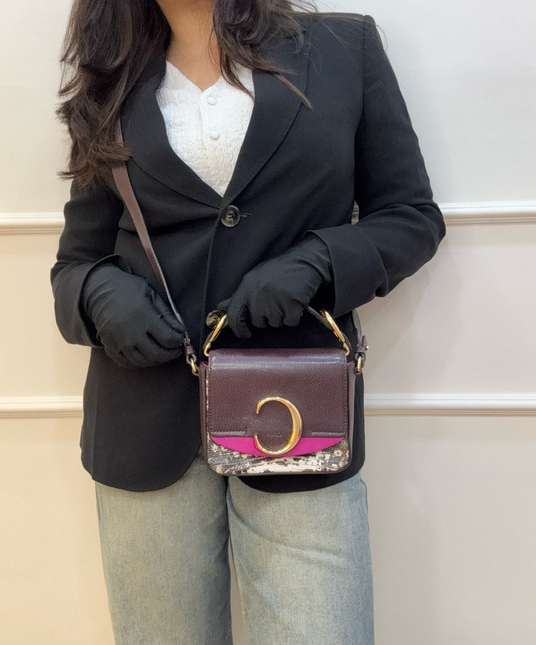 Chloé Purple Leather Handbag