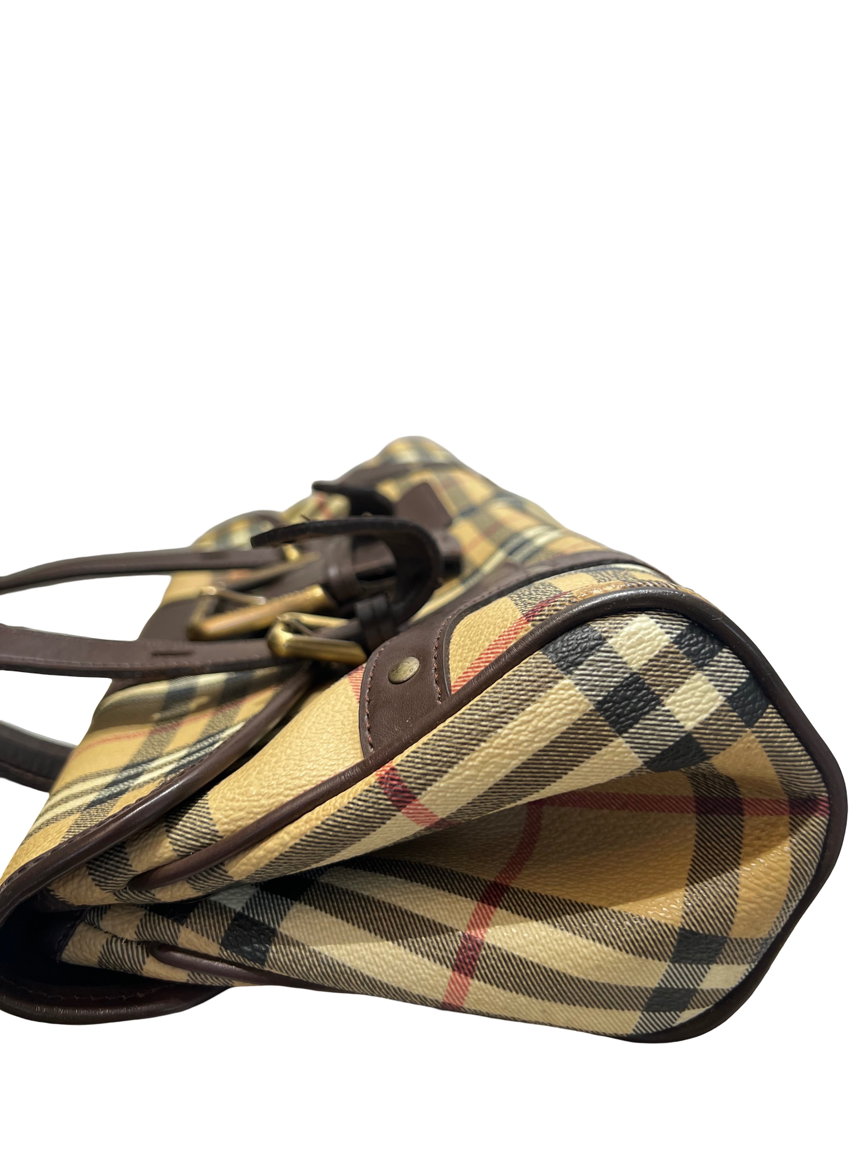 Burberry Haymarket Check Canvas Flap Bag