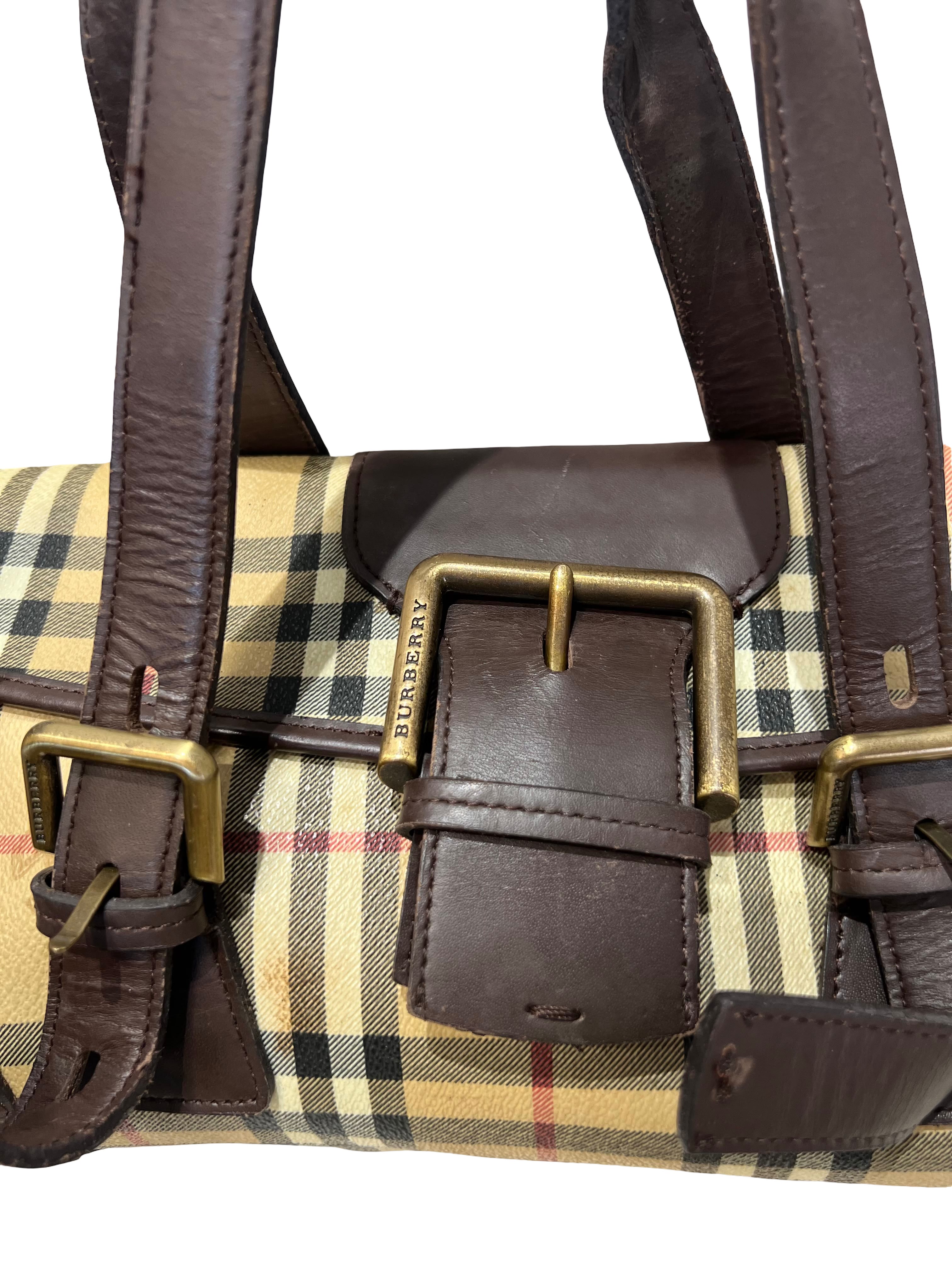 Burberry Haymarket Check Canvas Flap Bag