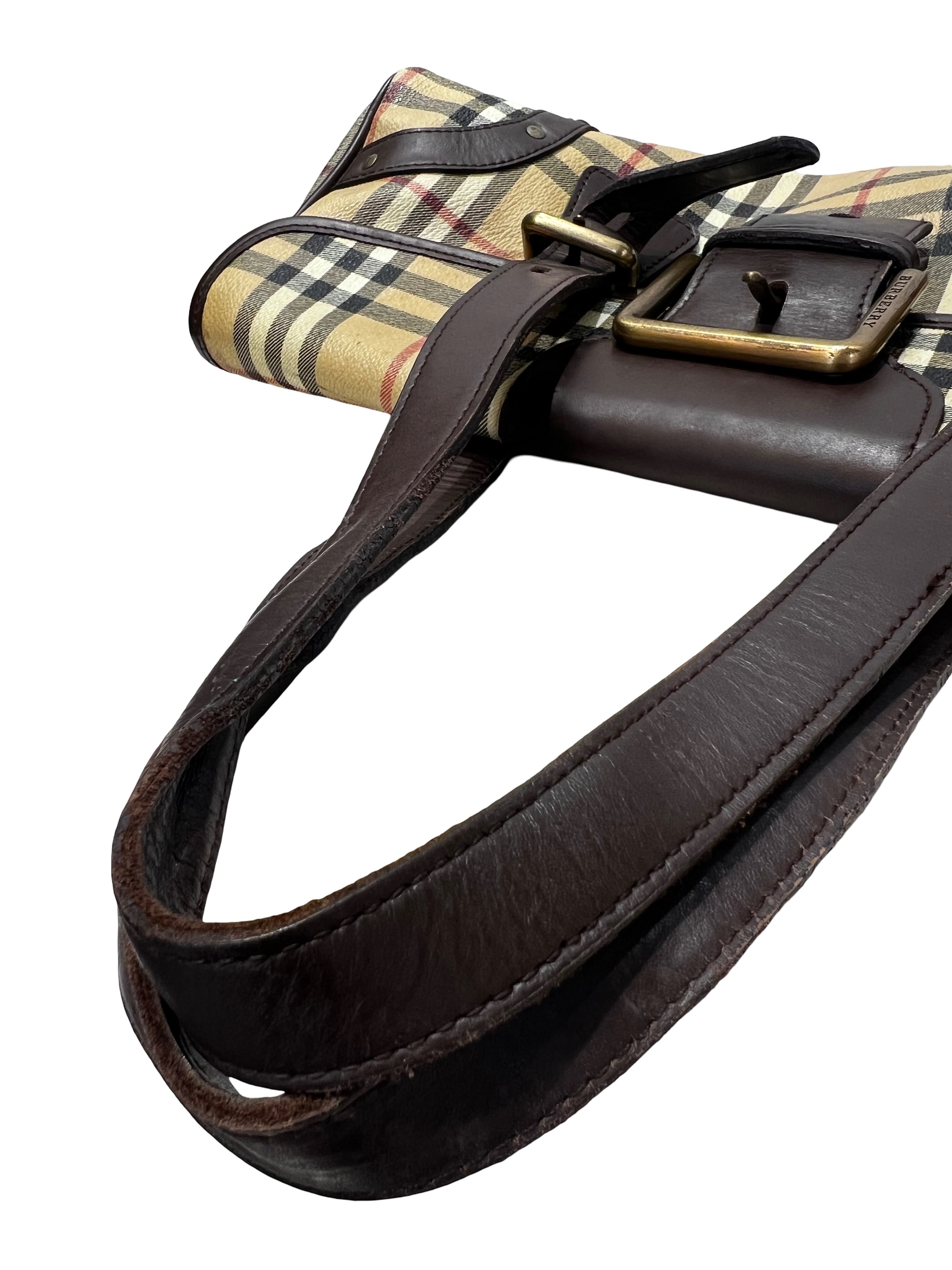 Burberry Haymarket Check Canvas Flap Bag