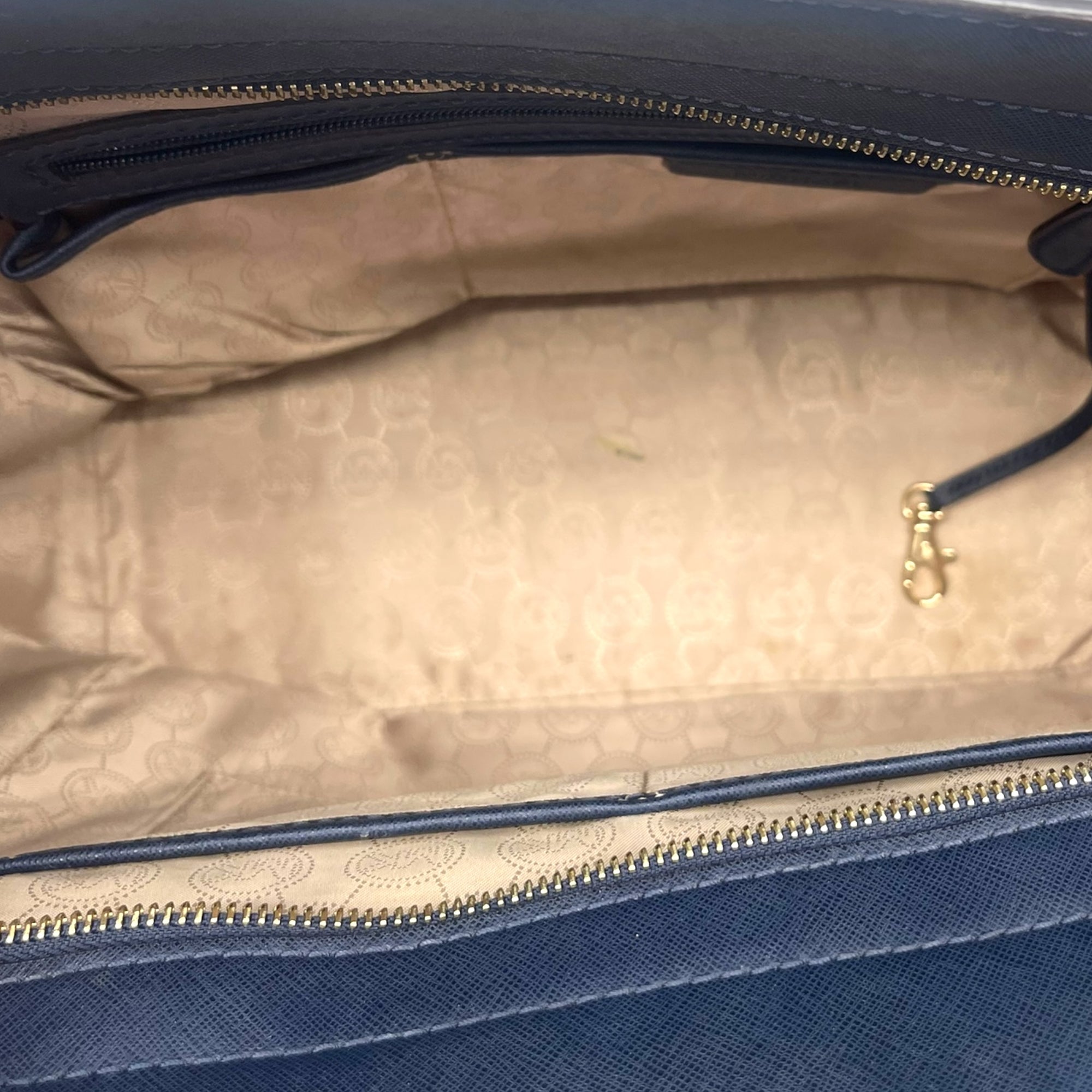 Michael Kors Navy Blue Saffiano Leather Large Selma Tote Bag