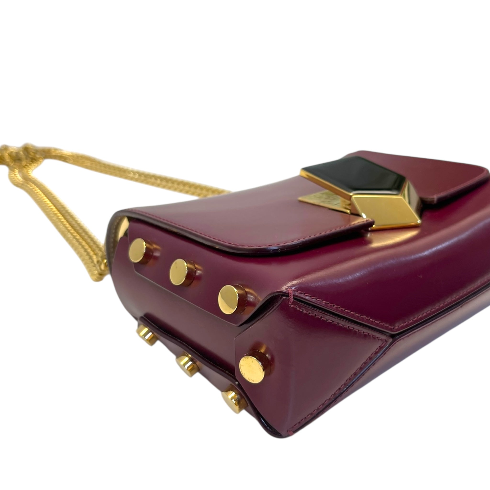 Jimmy Choo Dark Burgundy Leather Lockett Petite Crossbody Bag