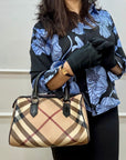Burberry Beige Nova Check PVC Chester Boston Bag