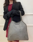 Stella McCartney Falabella Shaggy Deer Grey Fold Over Tote