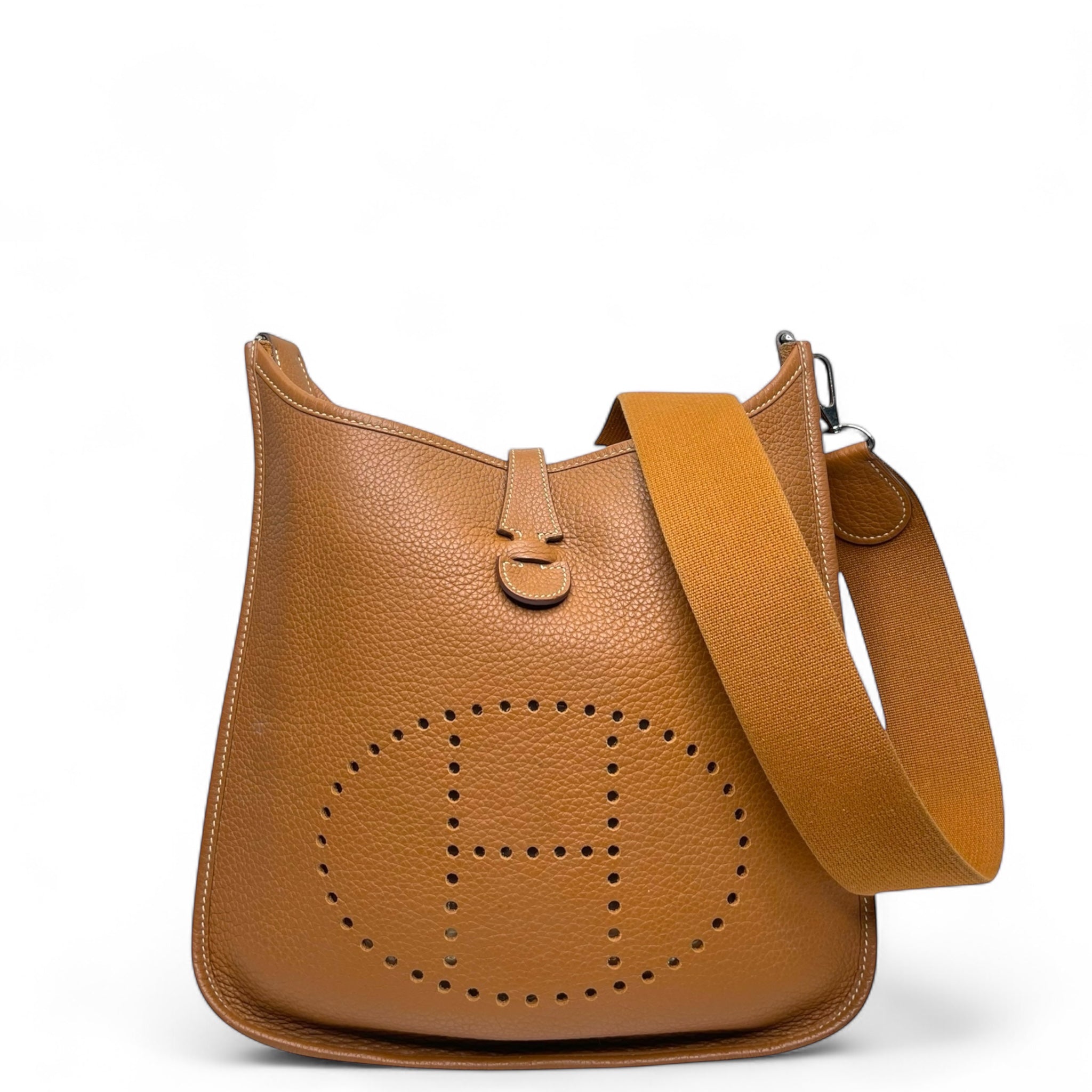 Hermes Evelyne 29 Tan Silver Hardware Bag