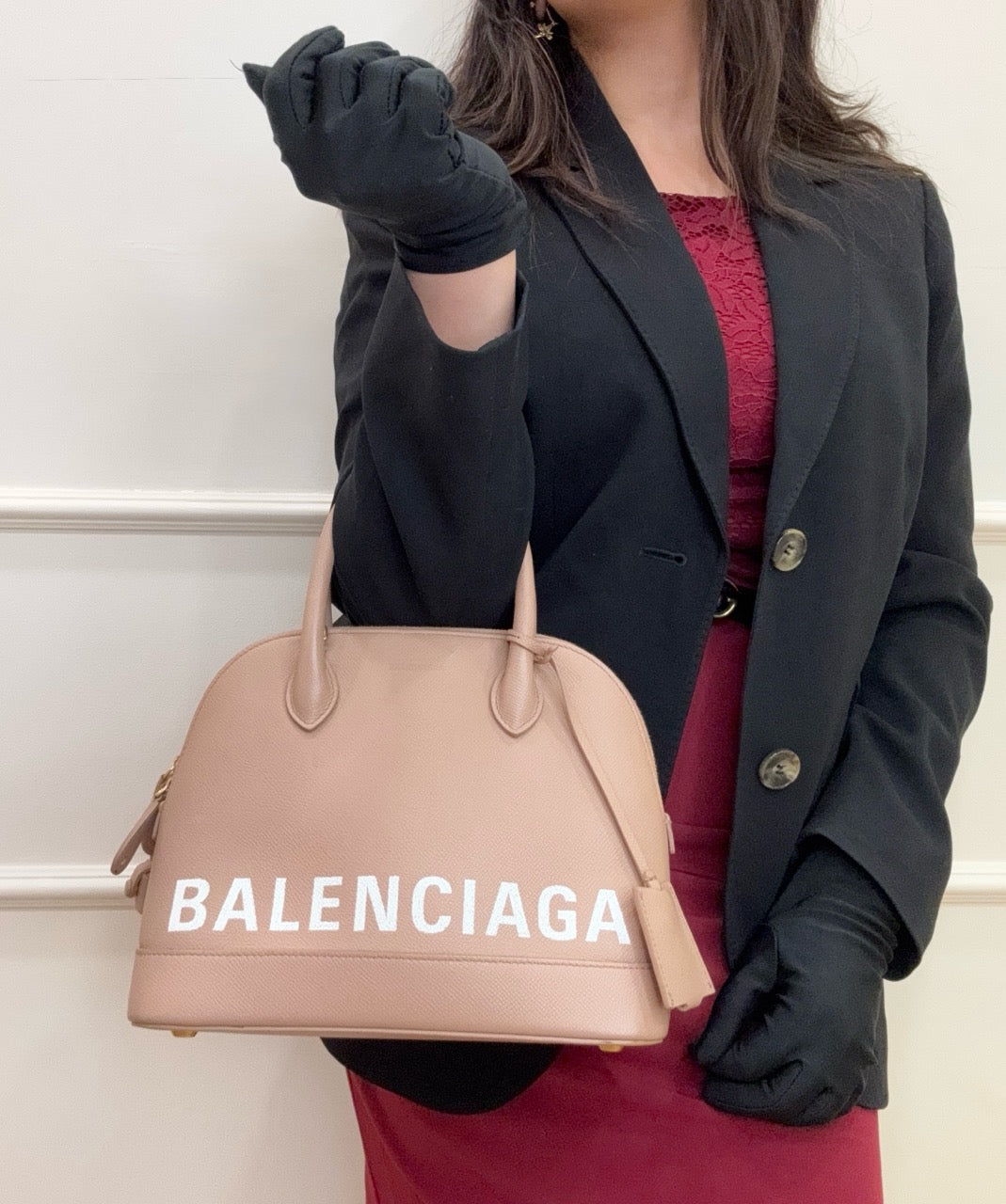 Balenciaga Medium Ville Beige Leather Satchel