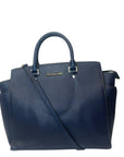 Michael Kors Navy Blue Saffiano Leather Large Selma Tote Bag