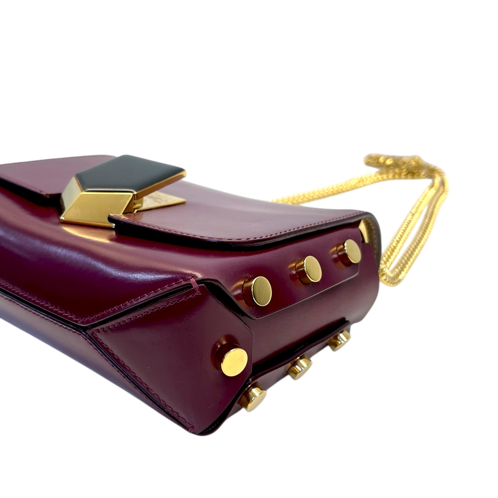 Jimmy Choo Dark Burgundy Leather Lockett Petite Crossbody Bag