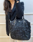 Prada Black Tessuto Gaufre Nylon Shoulder Bag