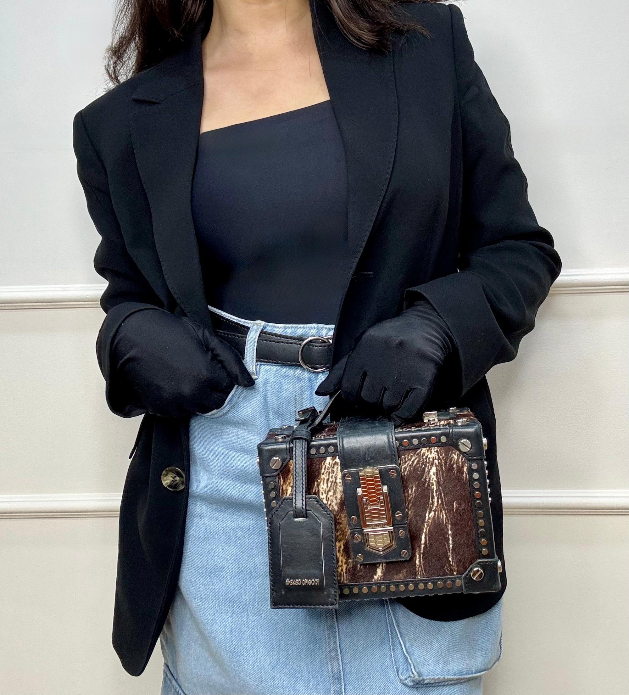 Roberto Cavalli Box Clutch with Chain Sling