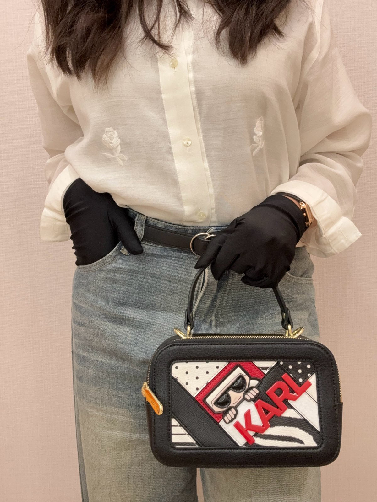 Karl Lagerfeld Paris Simone Camera Crossbody Bag