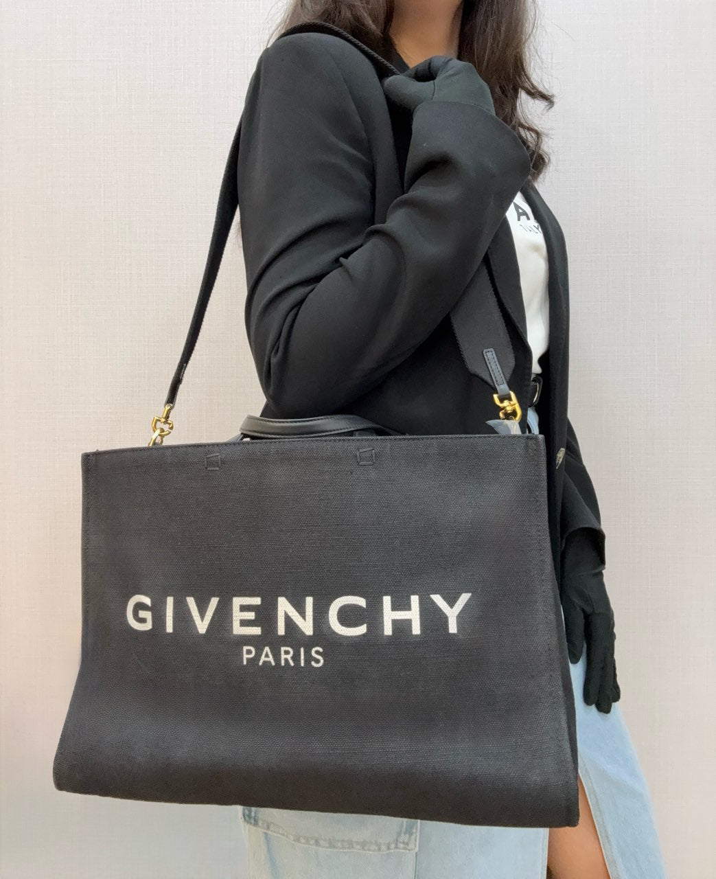 Givenchy Black Canvas Medium G Tote Bag