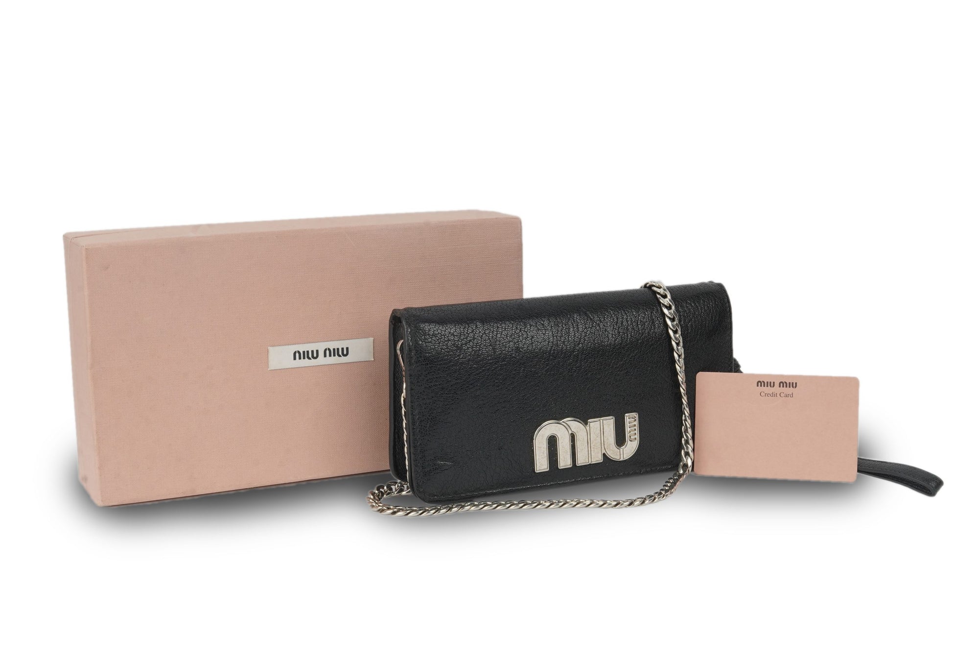 Leather Logo Flap Wallet on Chain