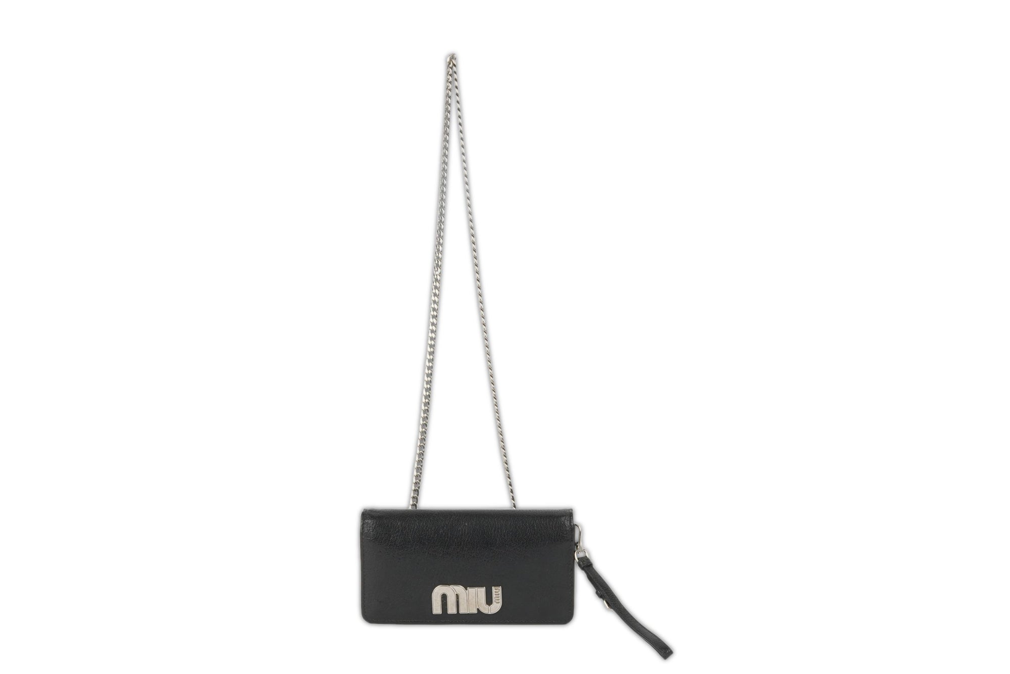 Leather Logo Flap Wallet on Chain