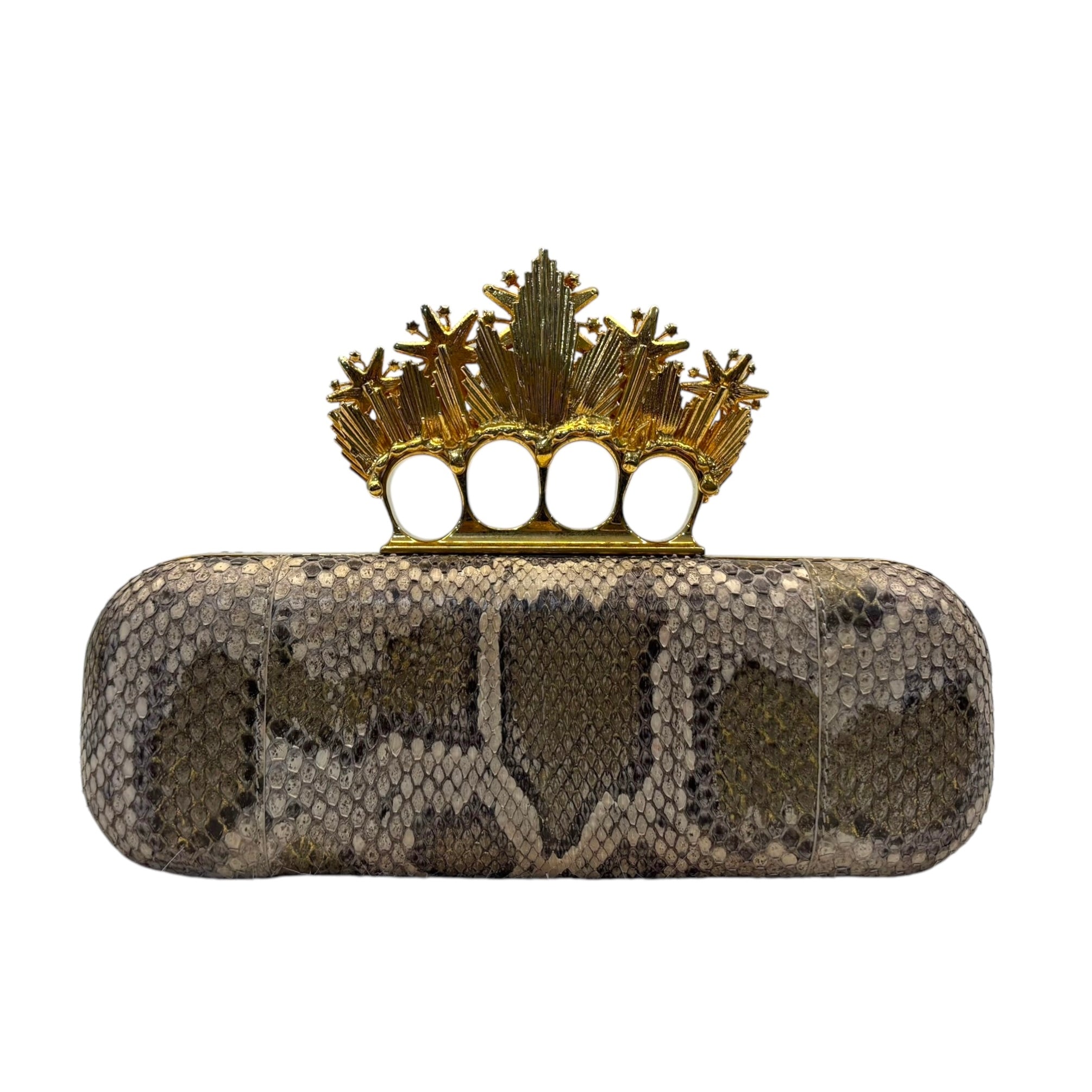 Alexander McQueen Python Knuckle Clutch