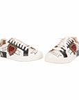 Calfskin Portofino Sneakers With Embroidery-39"
