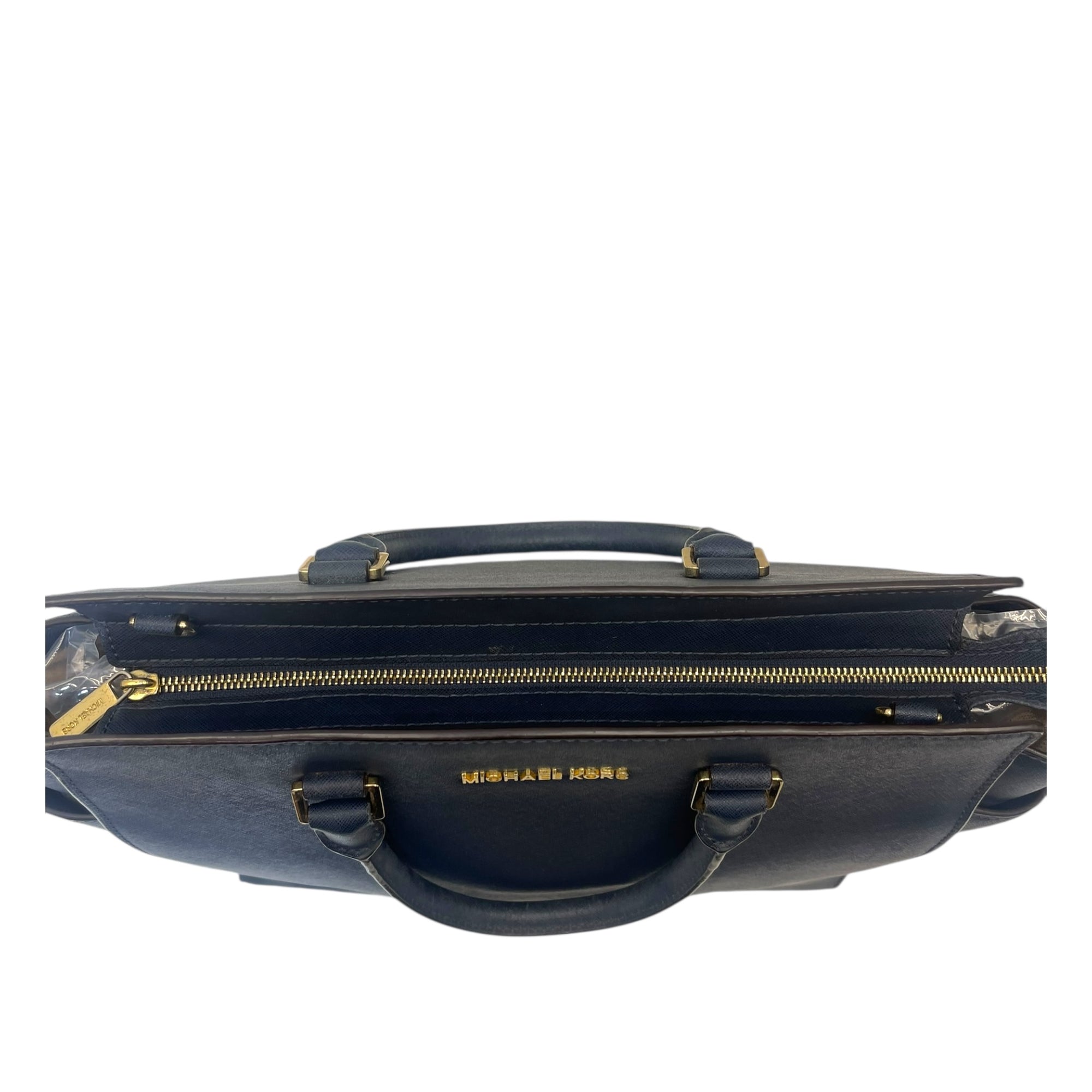 Michael Kors Navy Blue Saffiano Leather Large Selma Tote Bag