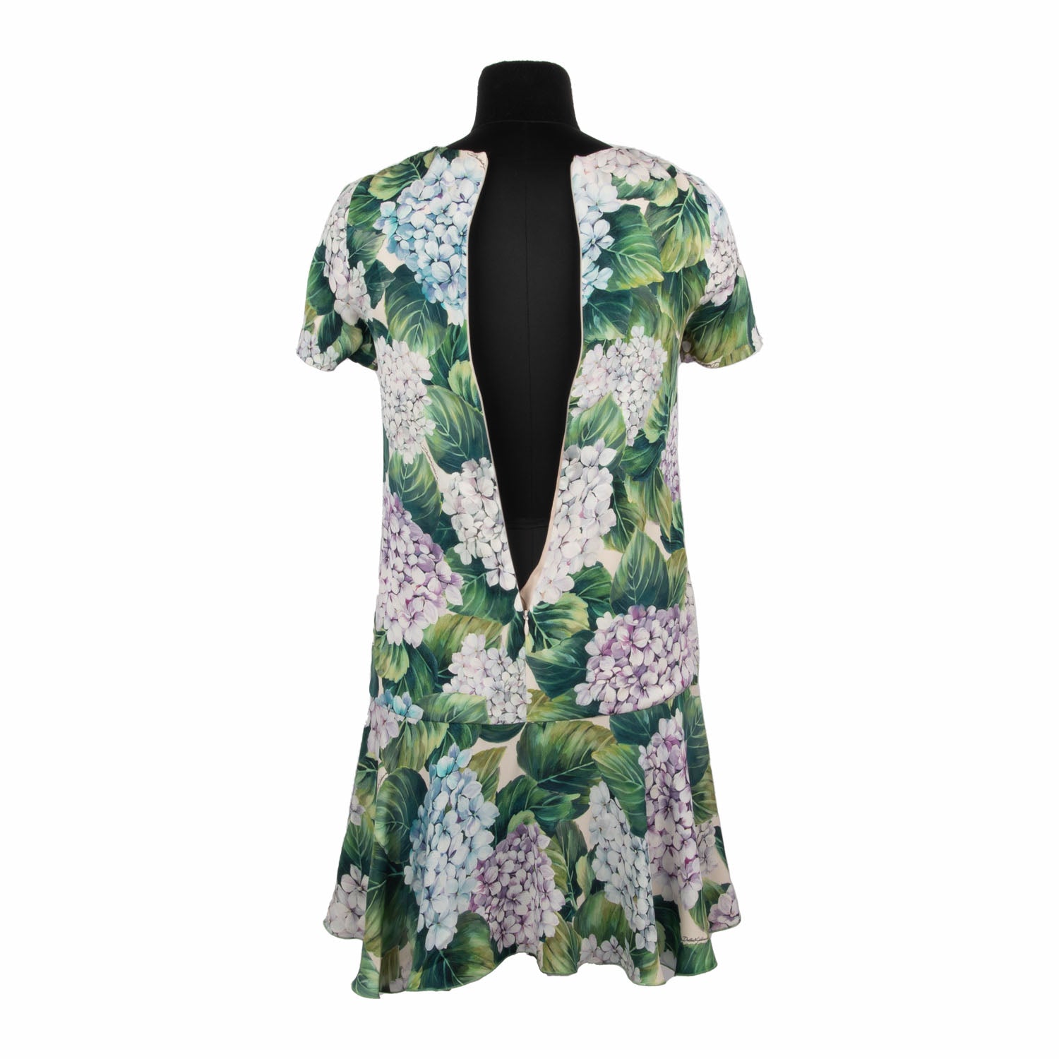 Dolce &amp; Gabbana Green Floral Flower Dress