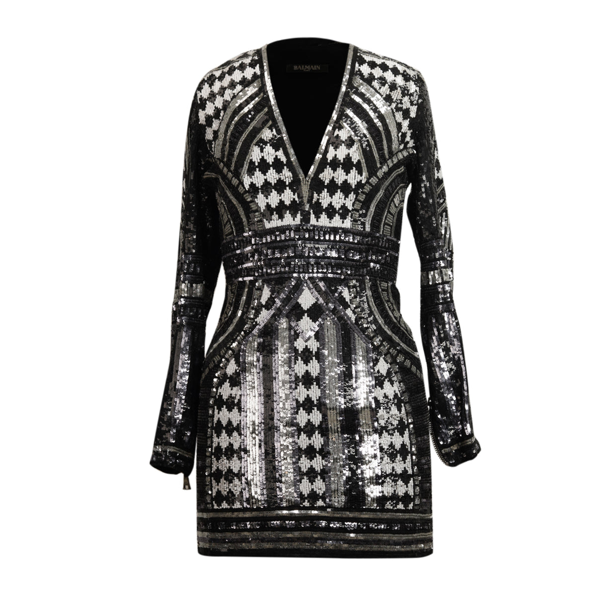 balmain sequin mini dress Buy Sequence embellished Size 34 from BALMAIN Online at The Luxury Pop Long sleeves Color:Off-White* Tall Dresses | Dresses formal slip-on loafers
