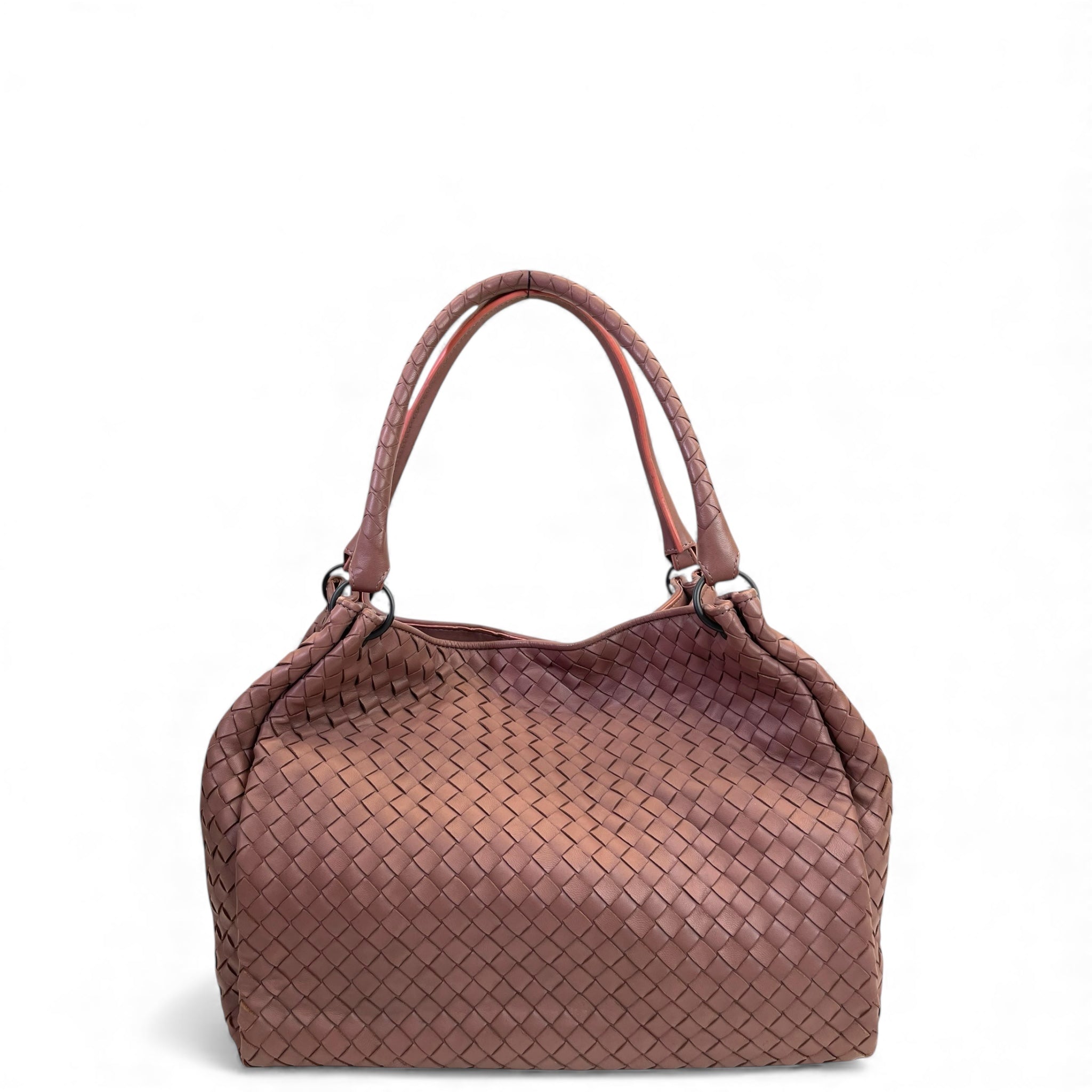 Bottega Veneta Parachute Shoulder Bag Brown Intrecciato Leather